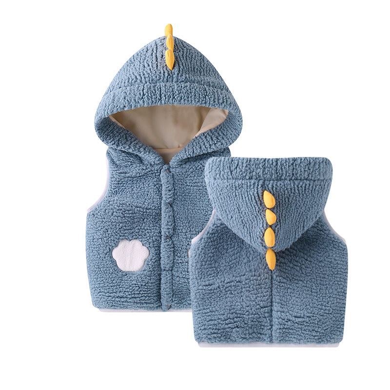 Children's Waistcoat Thickened Baby Girl Vest Waistcoat And Hooded Jacket To Keep Warm