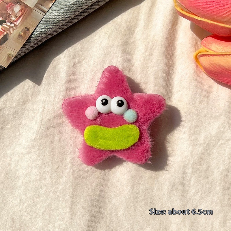 Girly Heart Plush Duckbill Clip