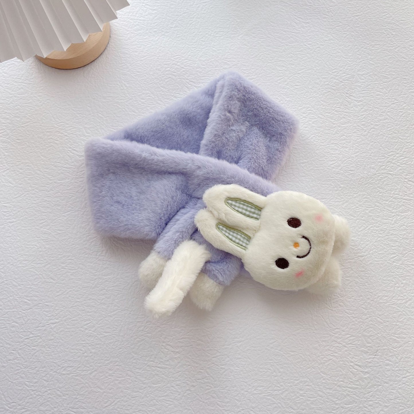 Warm Plush Children Cross Rabbit Scarf