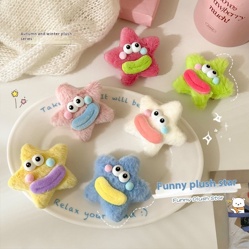 Girly Heart Plush Duckbill Clip