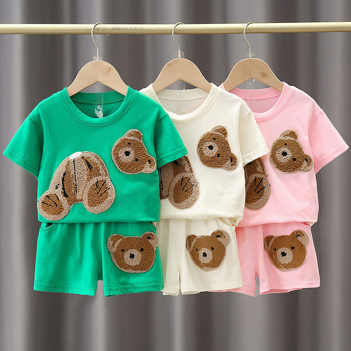 Boy And Girl Cartoon Cotton Short Sleeve T-shirt